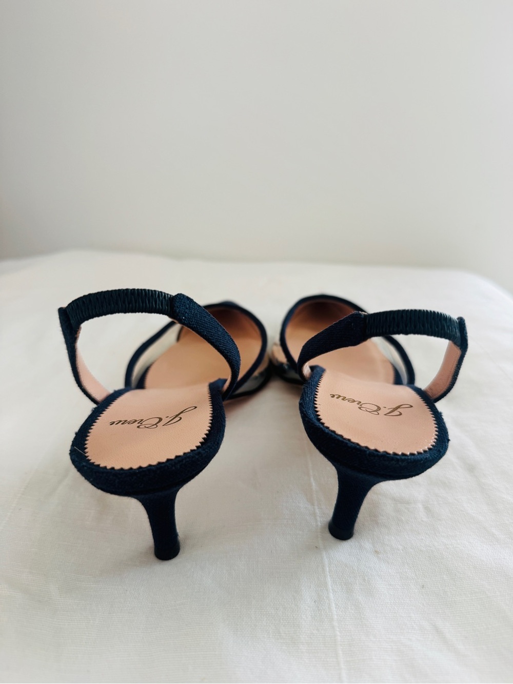 J. Crew Sophia Slingback Kitten Heel Navy with Transparent Panel - Picture 6 of 6